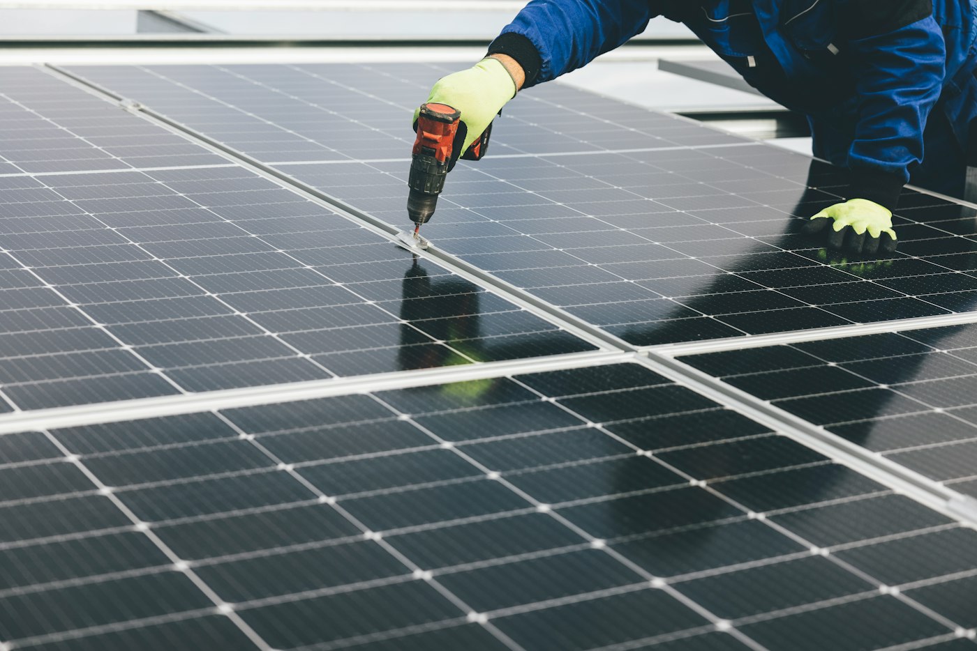 Solar panel recycling: the glass and aluminium in panels like these is what recyclers recover